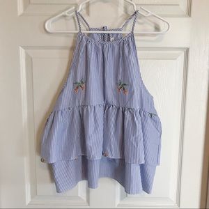 En Creme blue and white tank top size medium